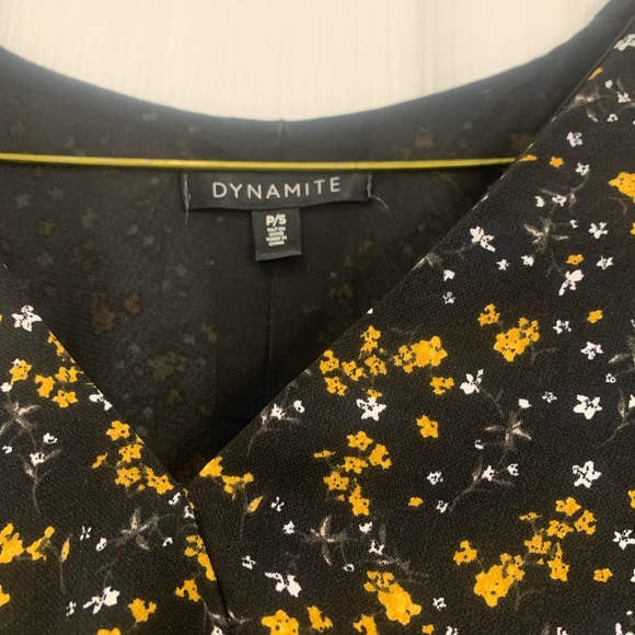 Dynamite black floral top with tied open back - Picture 4 of 4